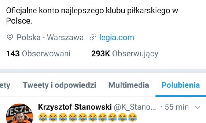 Ten wpis polubił OFICJALNY profil Legii na Twitterze... :D